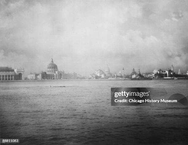 Panoramic view of Chicago's World's Columbian Exposition of 1893 taken from Lake Michigan, Chicago, IL, 1893.