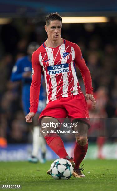 Fernando Torres of Atletico Madrid in action during the UEFA Champions League group C match between Chelsea FC and Atletico Madrid at Stamford Bridge...