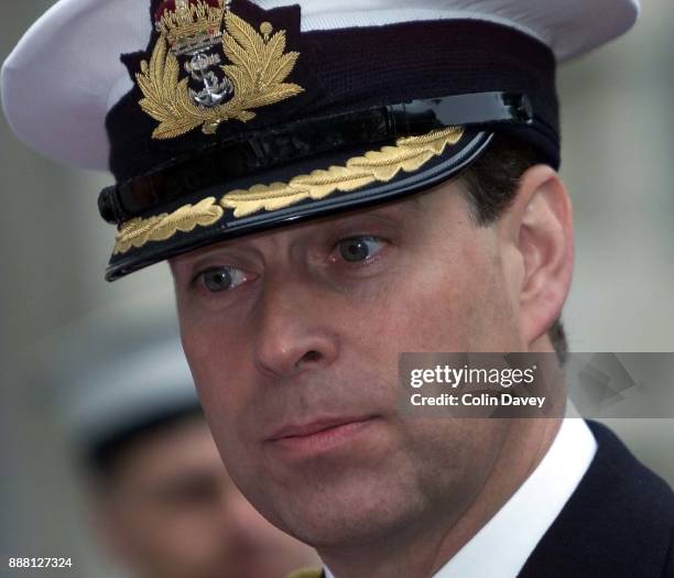 Prince Andrew, Duke of York, attends the unveiling of the Fleet Air Arm Memorial, Daedalus, at Embankment Gardens, London, 1st June 2000.