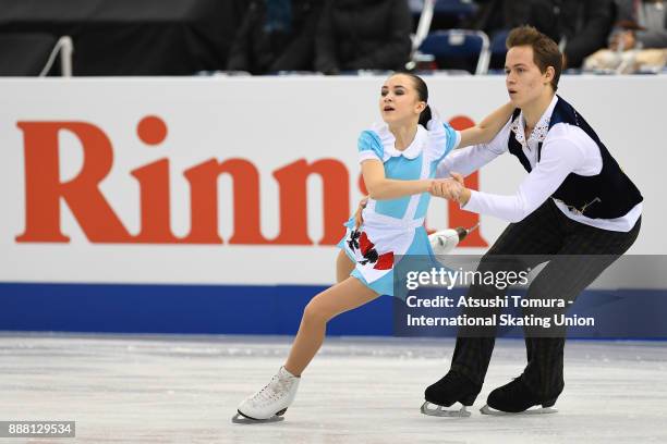 Apollinariia Panfilova and Dmitry Rylov of Russia compete in the Junior pairs free skating during the ISU Junior & Senior Grand Prix of Figure...