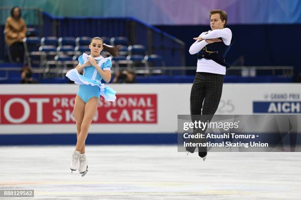 Apollinariia Panfilova and Dmitry Rylov of Russia compete in the Junior pairs free skating during the ISU Junior & Senior Grand Prix of Figure...