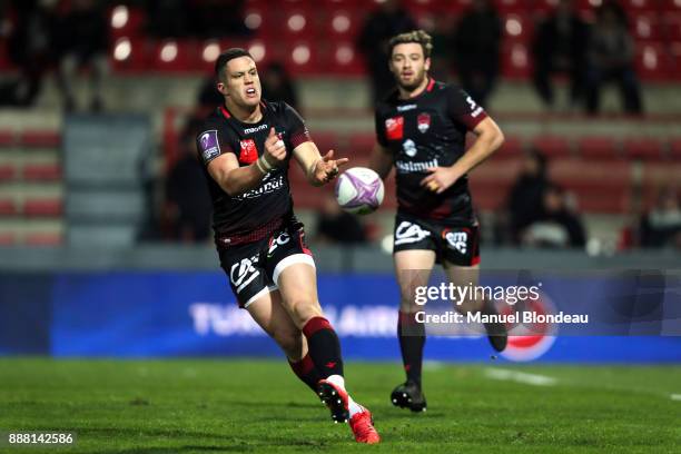 Adrien Seguret of Lyon during the European Challenge Cup match between Toulouse and Lyon on December 7, 2017 in Toulouse, France.