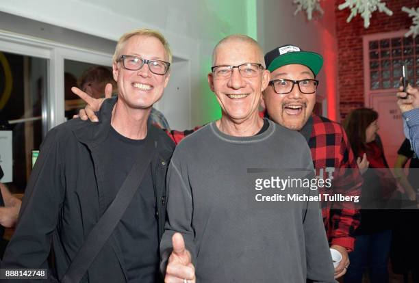 Electronic music artists Christopher Lawrence, Swedish Egil and Simply Jeff attend Groove Radio's 14th annual Holiday Groove live broadcast and toy...