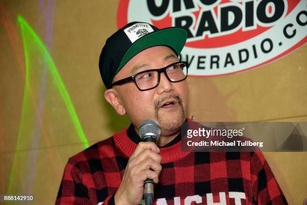 Electronic music artist Simply Jeff performs at Groove Radio's 14th annual Holiday Groove live broadcast and toy drive on December 7, 2017 in Los...