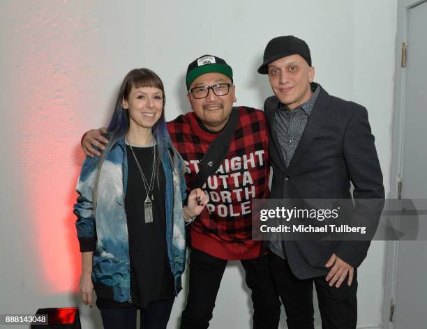 Electronic music artists Reid SApeed, Simply Jeff and Mols attend Groove Radio's 14th annual Holiday Groove live broadcast and toy drive on December...