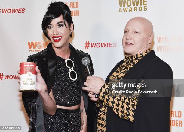 Adore Delano and James St. James attend the 13th Annual WOWie Awards presented by World of Wonder Productions at The WOW Presents Space on December...