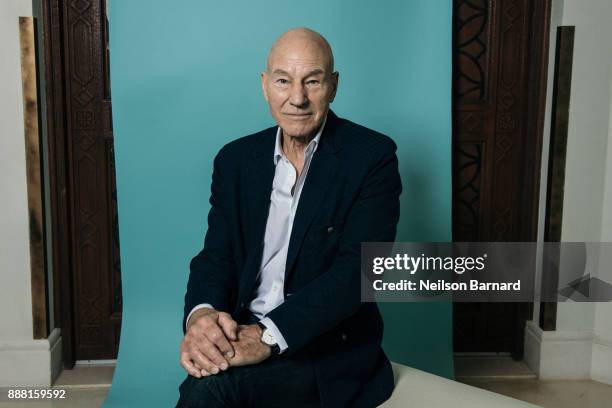 Sir Patrick Stewart poses during a portrait session on day three of the 14th annual Dubai International Film Festival held at the Madinat Jumeriah...