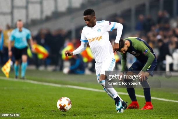 Bouna Sarr of Marseille during the Uefa Europa League match between Olympique de Marseille and Red Bull Salzburg at Stade Velodrome on December 7,...