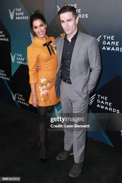 Actors Janina Gavankar and Sam Witwer attends The Game Awards 2017 - Arrivals at Microsoft Theater on December 7, 2017 in Los Angeles, California.
