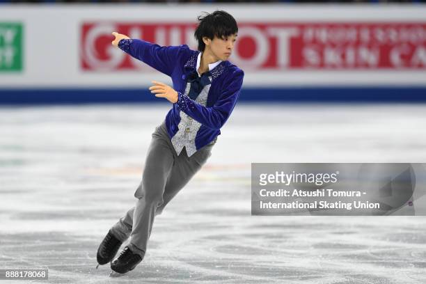 Mitsuki Sumoto of Japan competes in the Junior men free skating during the ISU Junior & Senior Grand Prix of Figure Skating Final at Nippon Gaishi...