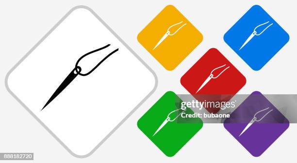 needle and thread color diamond vector icon - red thread stock illustrations