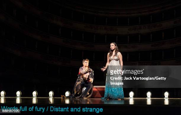 English baritone Simon Keenlyside and American mezzo-soprano Isabel Leonard perform at the final dress rehearsal prior to the premiere of the...