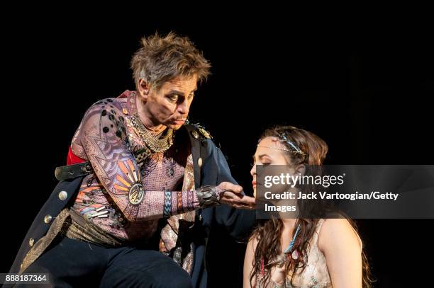 American mezzo-soprano Isabel Leonard and English baritone Simon Keenlyside perform at the final dress rehearsal prior to the premiere of the...