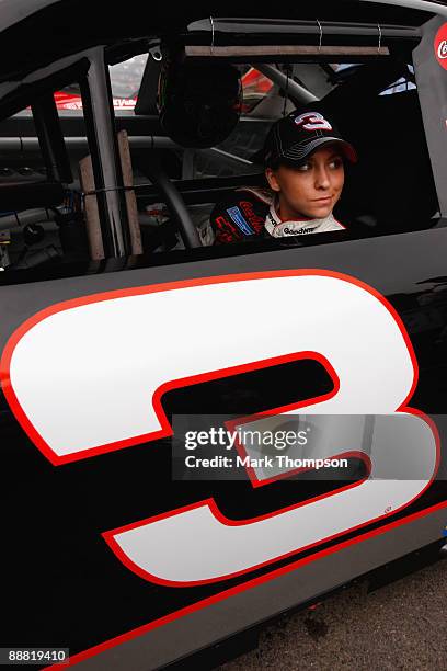 Taylor Earnhardt of USA prepares to drive during day two of The Goodwood Festival of Speed at The Goodwood Estate on July 4, 2009 in Chichester,...