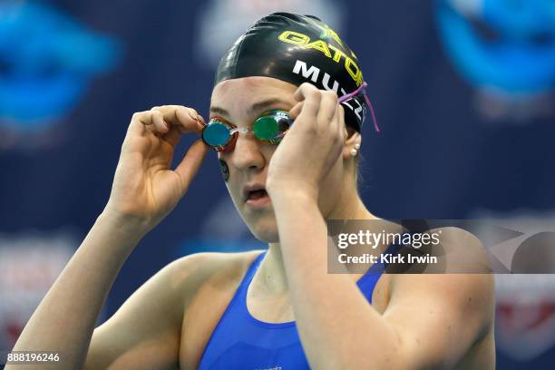 Emma Muzzy of the Virginia Gators prepares to swim in the A-Final of the women's 100 yard backstroke during day 3 of the 2017 Swimming Winter...