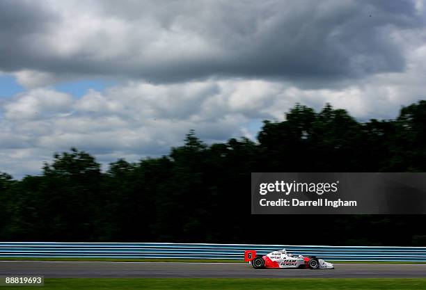 Ryan Briscoe drives the Team Penske Dallara Honda during practice for the IRL IndyCar Series Camping World Grand Prix at The Glen on July 4, 2009 at...