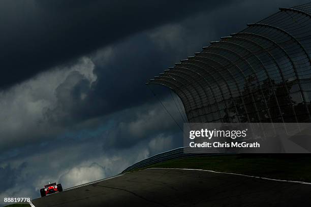 Ryan Briscoe, drives the Team Penske Dallara Honda during practice for the IRL Indycar Series Camping World Grand Prix on July 4, 2009 at the Watkins...