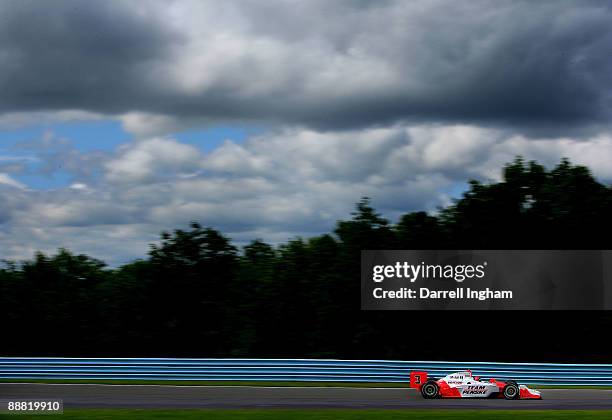 Ryan Briscoe drives the Team Penske Dallara Honda during practice for the IRL IndyCar Series Camping World Grand Prix at The Glen on July 4, 2009 at...