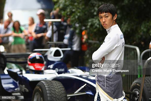 Kazuki Nakajima of Japan and Williams during day two of The Goodwood Festival of Speed at The Goodwood Estate on July 4, 2009 in Chichester, England.