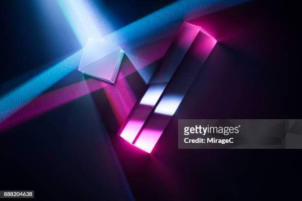 Prism Refracting Blue and Pink Light
