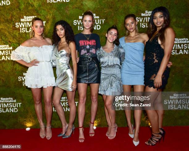 Hannah Jeter, Raven Lyn, Kate Bock, Aly Raisman, Chase Carter and Danielle Herrington attend the Sports Illustrated Sneak Peek of its SI Swimsuit...