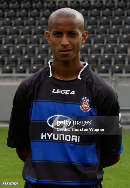 Douglas Junior Ross Santillana poses during the FSV Frankfurt team presentation on July 4, 2009 in Frankfurt am Main, Germany.