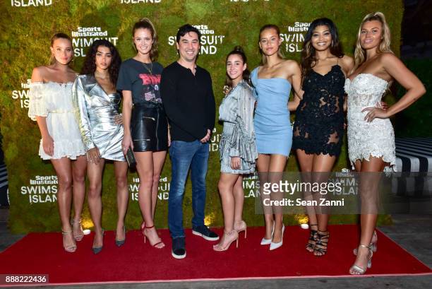 Hannah Jeter, Raven Lyn, Kate Bock, Chris Stone, Aly Raisman, Chase Carter, Danielle Herrington and Samantha Hoopes attend the Sports Illustrated...