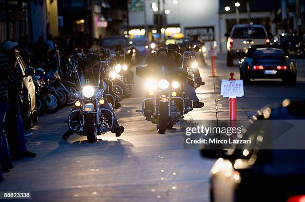 The photo shows the bikers during the bikers' party in Monterey town for MotoGP World Championship U.S. GP at Mazda Raceway Laguna Seca on July 4,...