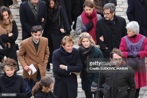 French journaliste Laurent Delahousse and his partner French actress Alice Taglioni attend the National Tribute ceremony for late member of the...