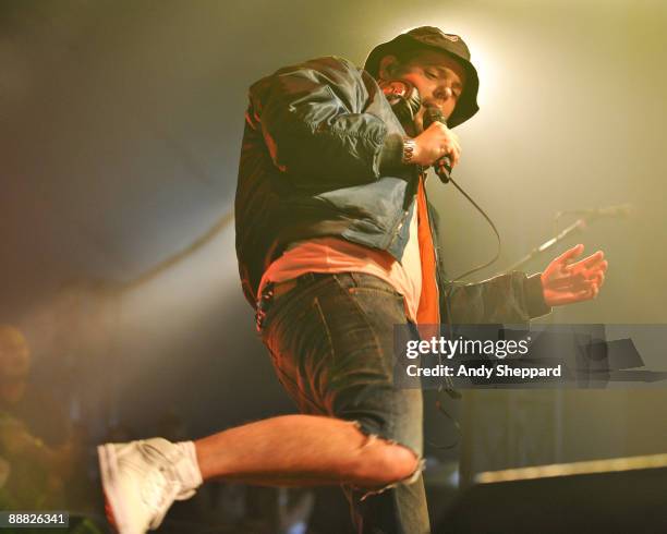 Mike Skinner of The Streets performs on stage on the first day of Wireless Festival 2009 in Hyde Park on July 4, 2009 in London, England.