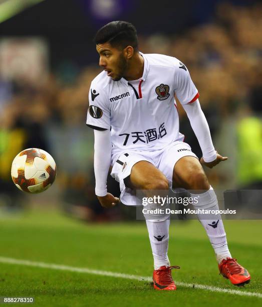 Bassem Srarfi of OGC Nice in action during the UEFA Europa League group K match between Vitesse and OGC Nice at on December 7, 2017 in Arnhem,...