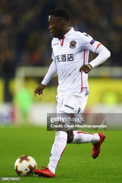 Arnaud Lusamba of OGC Nice in action during the UEFA Europa League group K match between Vitesse and OGC Nice at on December 7, 2017 in Arnhem,...