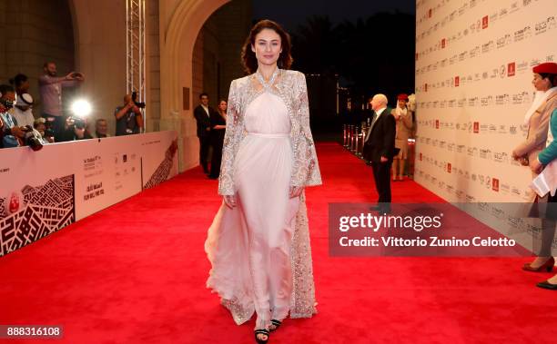 Olga Kurylenko attends "The Death of Stalin" red carpet on day three of the 14th annual Dubai International Film Festival held at the Madinat...