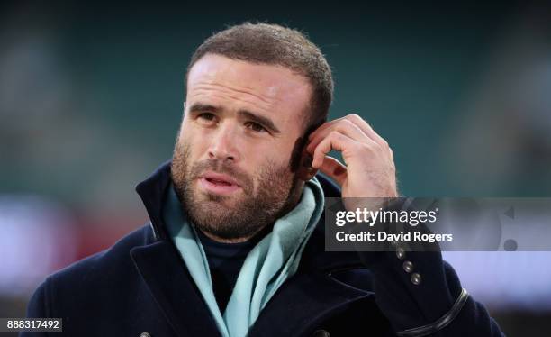 Jamie Roberts, the Wales centre, looks on during the Varsity match between Oxford University and Cambridge University at Twickenham Stadium on...