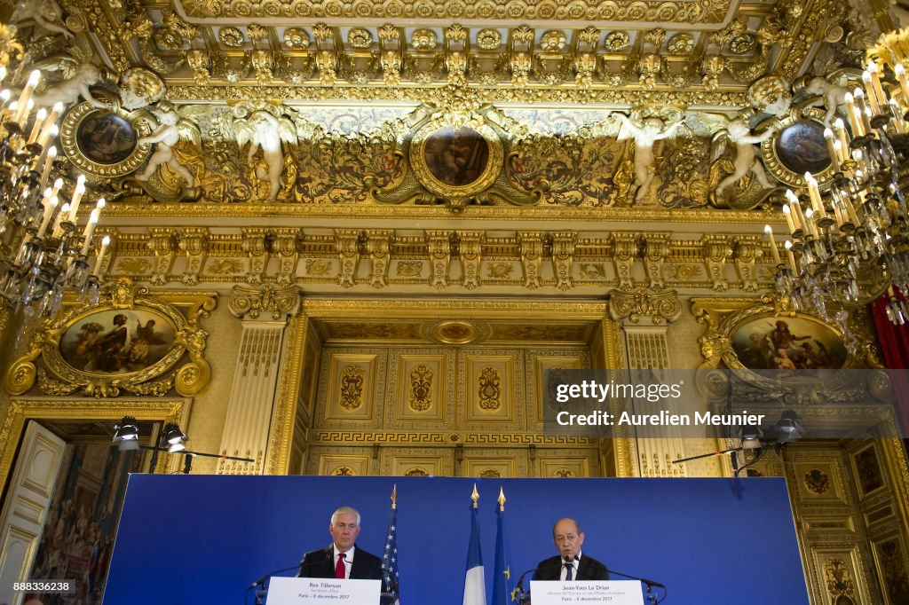 U.S. Secretary of State Rex Tillerson Visits French Ministry Of Foreign Affairs In Paris