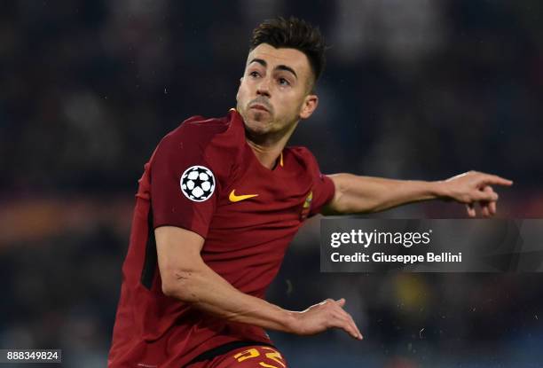 Stephan El Shaarawy of AS Roma in action during the UEFA Champions League group C match between AS Roma and Qarabag FK at Stadio Olimpico on December...