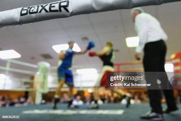 Detail view during the Boxing Welterweight Fight between Nathan Roberts and Jamie Mulligan on December 8, 2017 in Christchurch, New Zealand.