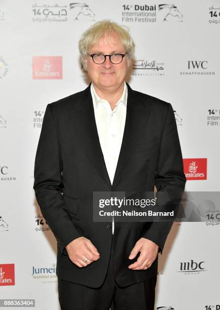 Director Simon Curtis attends the "Goodbye Christopher Robin" red carpet on day three of the 14th annual Dubai International Film Festival held at...