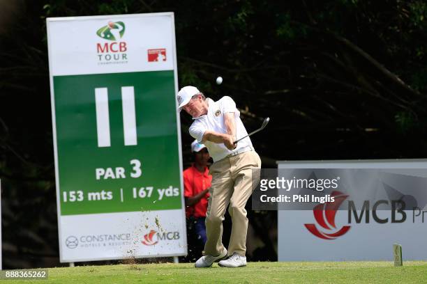 Des Smyth of Ireland in action during the first round of the MCB Tour Championship played over the Legend Course at Constance Belle Mare Plage on...