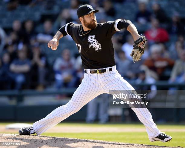 Zach Putnam of the Chicago White Sox pitches during the game against the Minnesota Twins at Guaranteed Rate Field on Saturday, April 8, 2017 in...