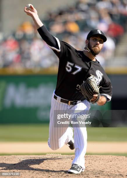 Zach Putnam of the Chicago White Sox pitches during the game against the Minnesota Twins at Guaranteed Rate Field on Saturday, April 8, 2017 in...