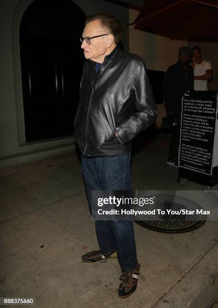 Larry King is seen on December 7, 2017 in Los Angeles, CA.