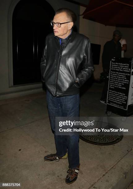 Larry King is seen on December 7, 2017 in Los Angeles, CA.