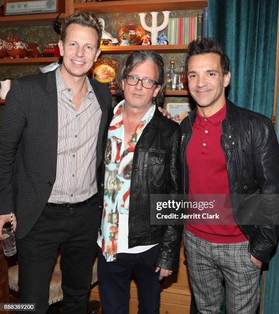 Of Domino Nathan Coyle, President of Fred Segal John Frierson and George Kotsiopoulos attend the Fred Segal 'After Sunset' Party at the private...