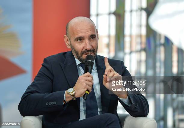 Monchi during a press conference to present book 'Monchi' in 'Nuvola' Convention Centre on december 08, 2017 in Rome, Italy.