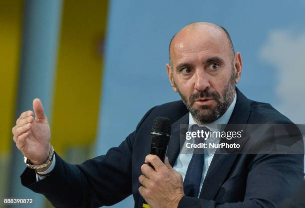 Monchi during a press conference to present book 'Monchi' in 'Nuvola' Convention Centre on december 08, 2017 in Rome, Italy.