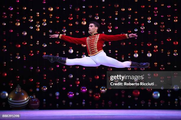 Evan Loudon of Scottish Ballet performs on stage during the 'The Nutcracker' photocall at Festival Theatre on December 8, 2017 in Edinburgh, Scotland.
