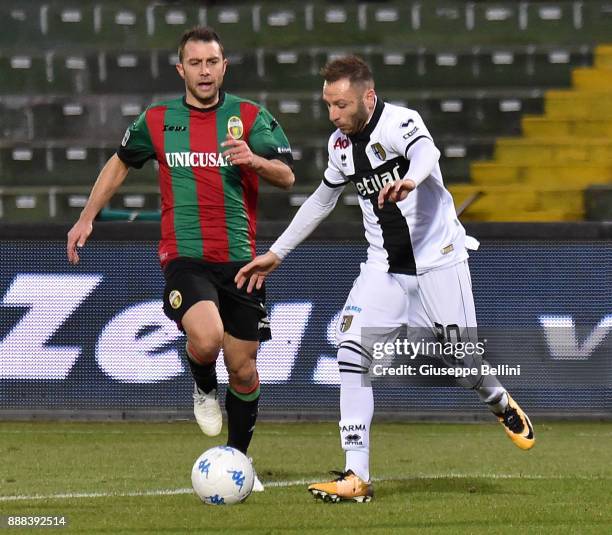 Antonio Di Gaudio of Parma Calcio in action during the Serie B match between Ternana Calcio and Parma Calcio at Stadio Libero Liberati on December 8,...