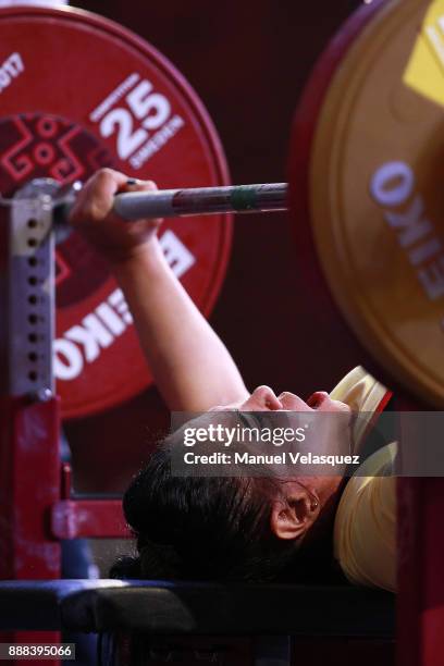 Gihan Abdelaziz of Egypt competes during the Women's Upt to 67Kg Group A Category as part of the World Para Powerlifting Championship Mexico 2017 at...