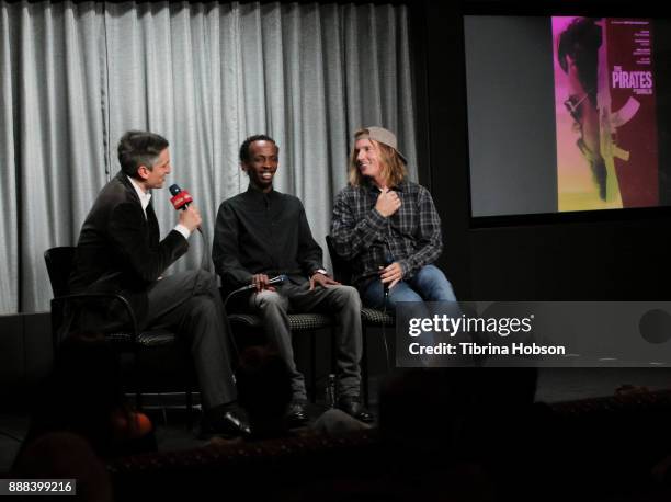 Tim Grierson, Barkhad Abdi and Bryan Buckley attend SAG-AFTRA Foundation's Conversation and screening of 'The Pirates Of Somalia' at SAG-AFTRA...